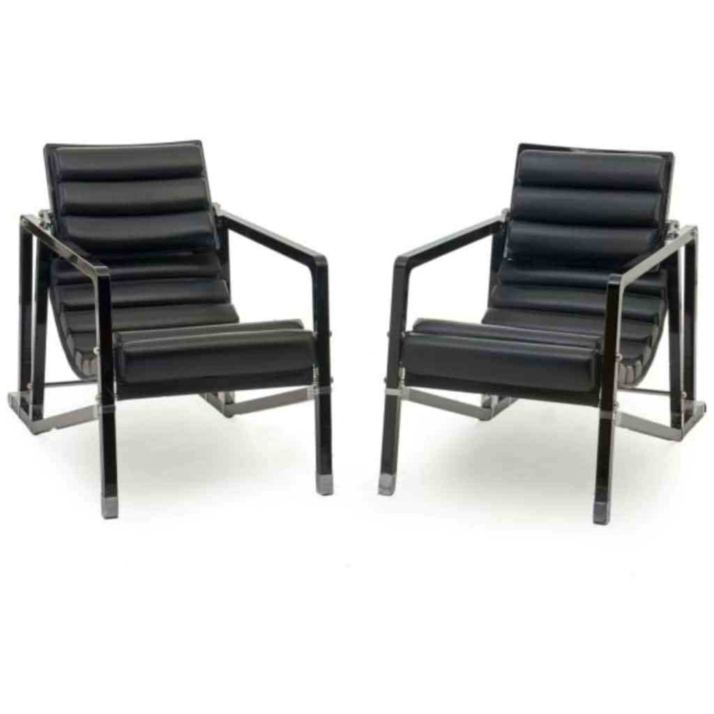 Pair of “Transat” armchairs, original model created circa 1926 6