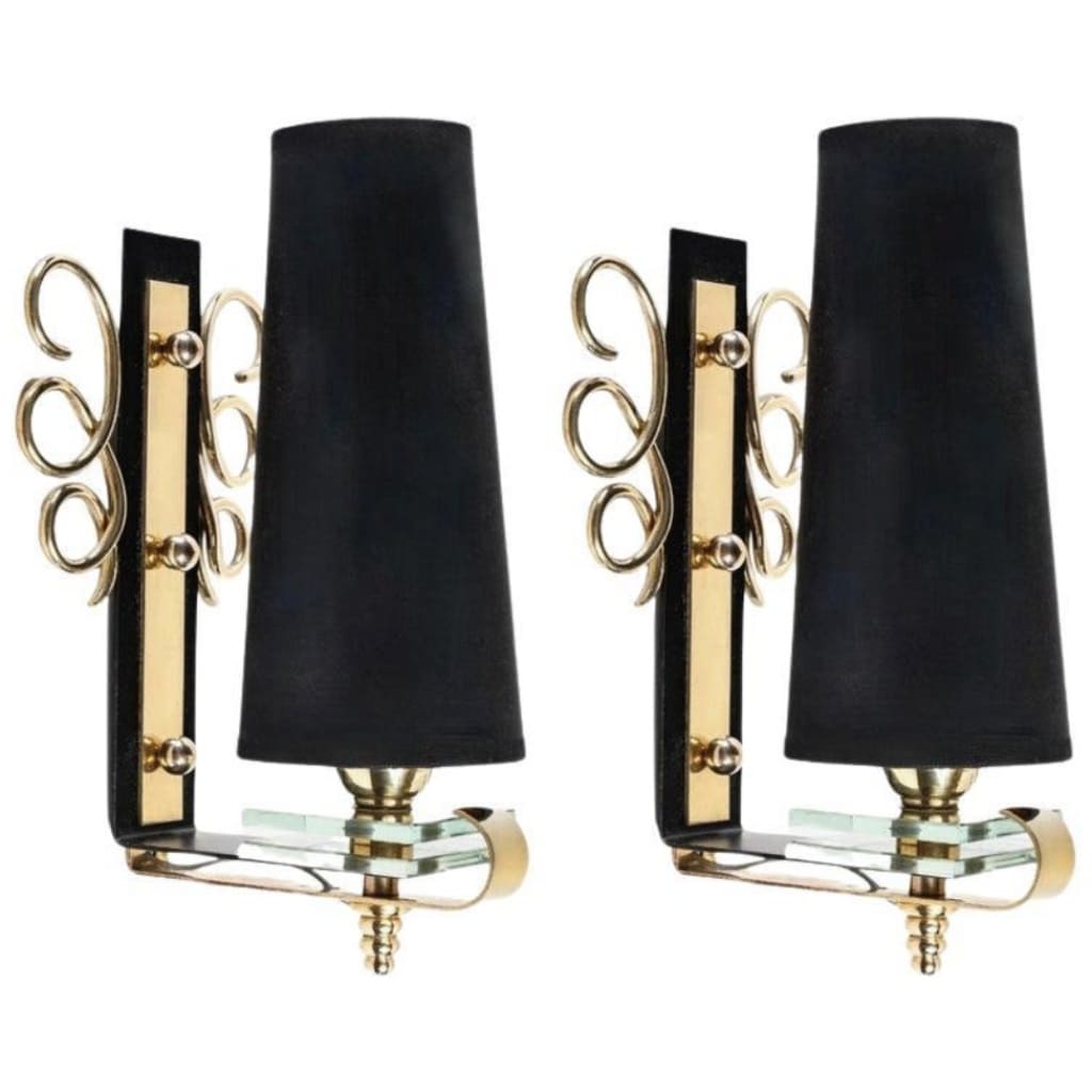 1950 Pair of Sconces Les Ateliers Petitot 3