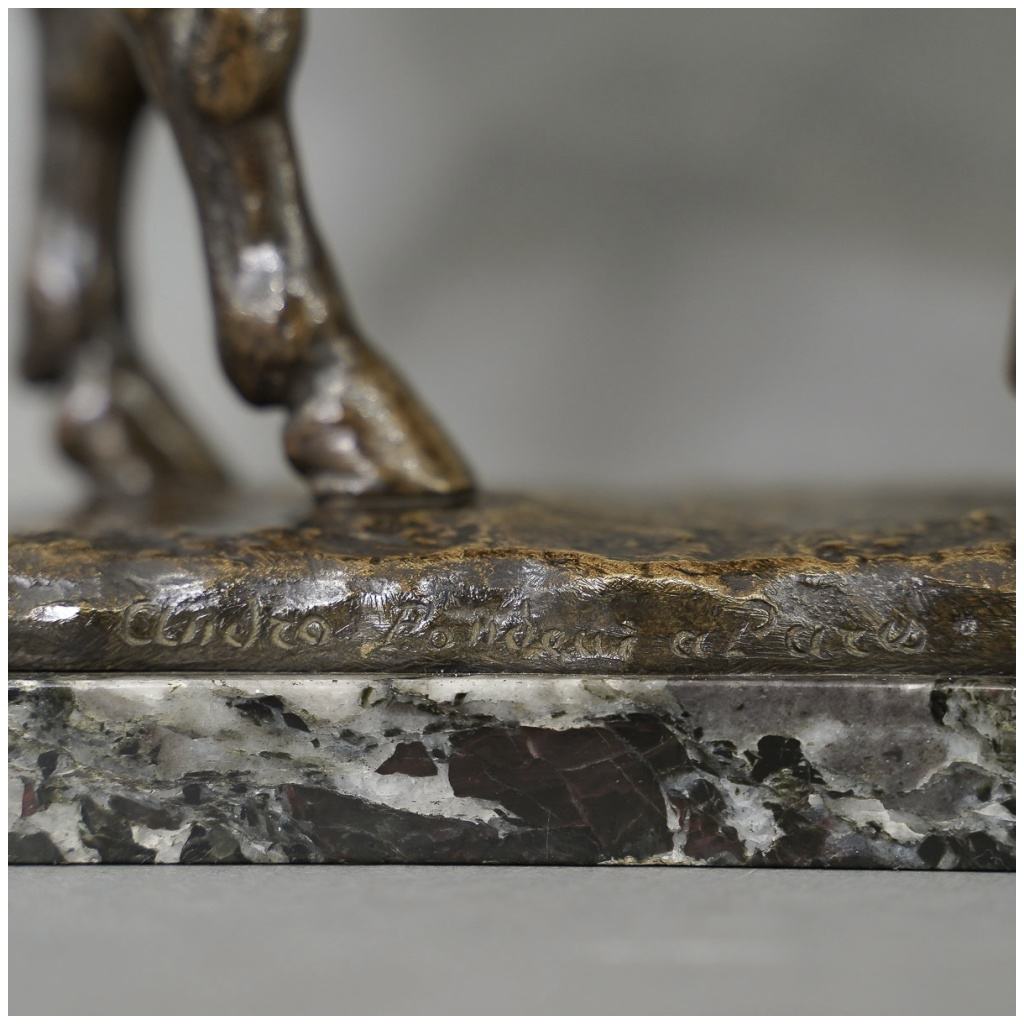 Sculpture – Cheval Percheron , René Maxime Choquet (1872-1958) – Bronze 11