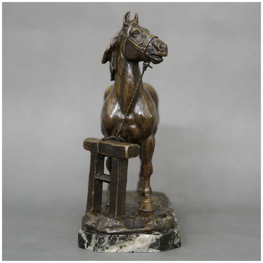Sculpture – Cheval Percheron , René Maxime Choquet (1872-1958) – Bronze 6
