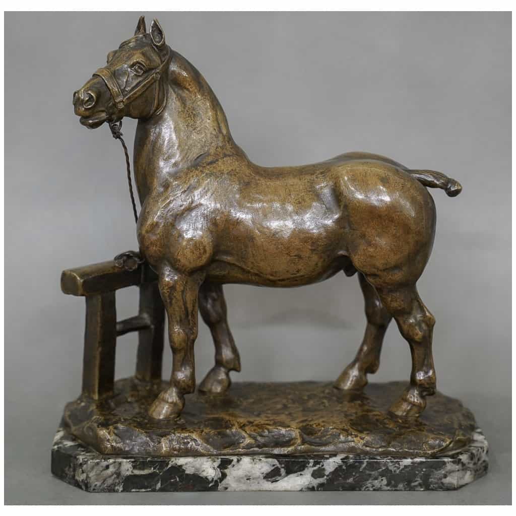 Sculpture – Cheval Percheron , René Maxime Choquet (1872-1958) – Bronze 3