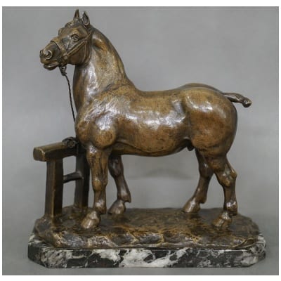 Sculpture – Cheval Percheron , René Maxime Choquet (1872-1958) – Bronze