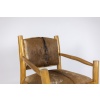 Fauteuil de style Brutaliste en orme et peau de chèvre, années 1970 21