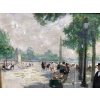 HERVE Jules Tableau Impressionniste 20è siècle Animation aux Champs Elysées huile sur toile signée Certificat d’authenticité 16