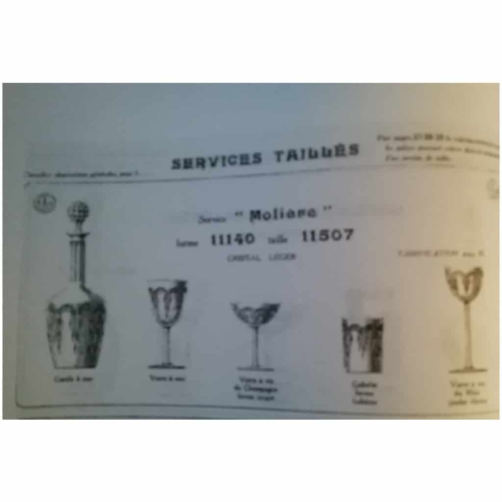 5 verres à eau en cristal de Baccarat modèle Molière 6