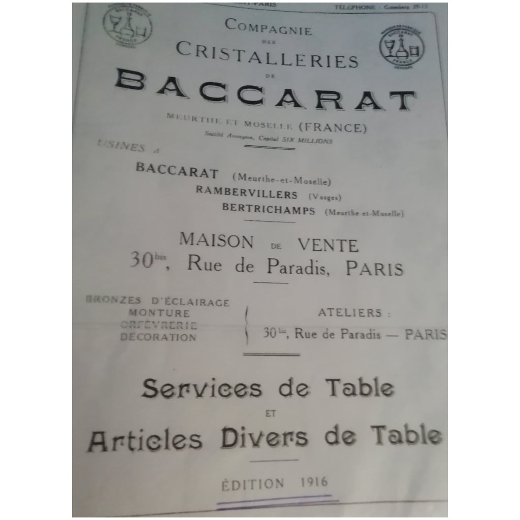 5 verres à eau en cristal de Baccarat modèle Molière 7