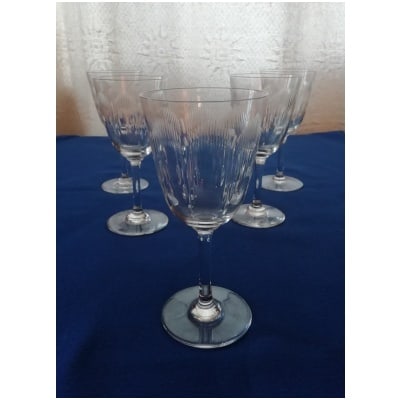 5 verres à eau en cristal de Baccarat modèle Molière