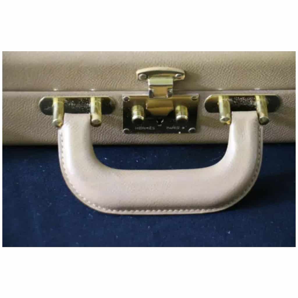 Hermès beige leather briefcase, Hermès attaché case, Hermès 15 bag