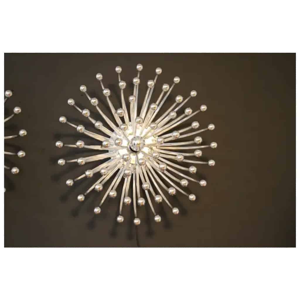 paire de lampes Pistillo argent de 60 cm par Valenti Milano 11