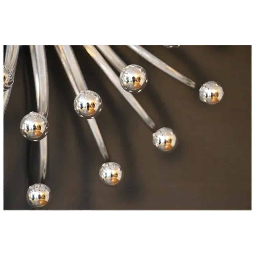 pair of 60 cm silver Pistillo lamps by Valenti Milano 13