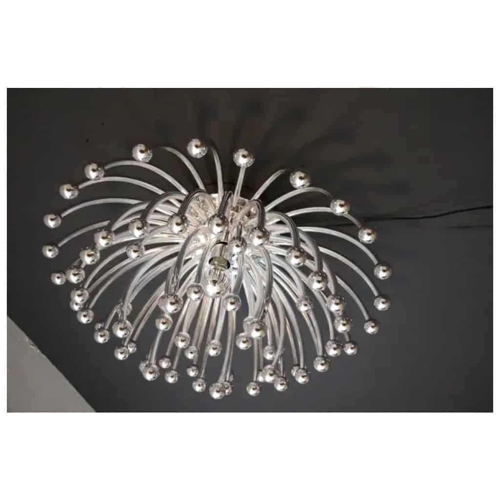 pair of 60 cm silver Pistillo lamps by Valenti Milano 19