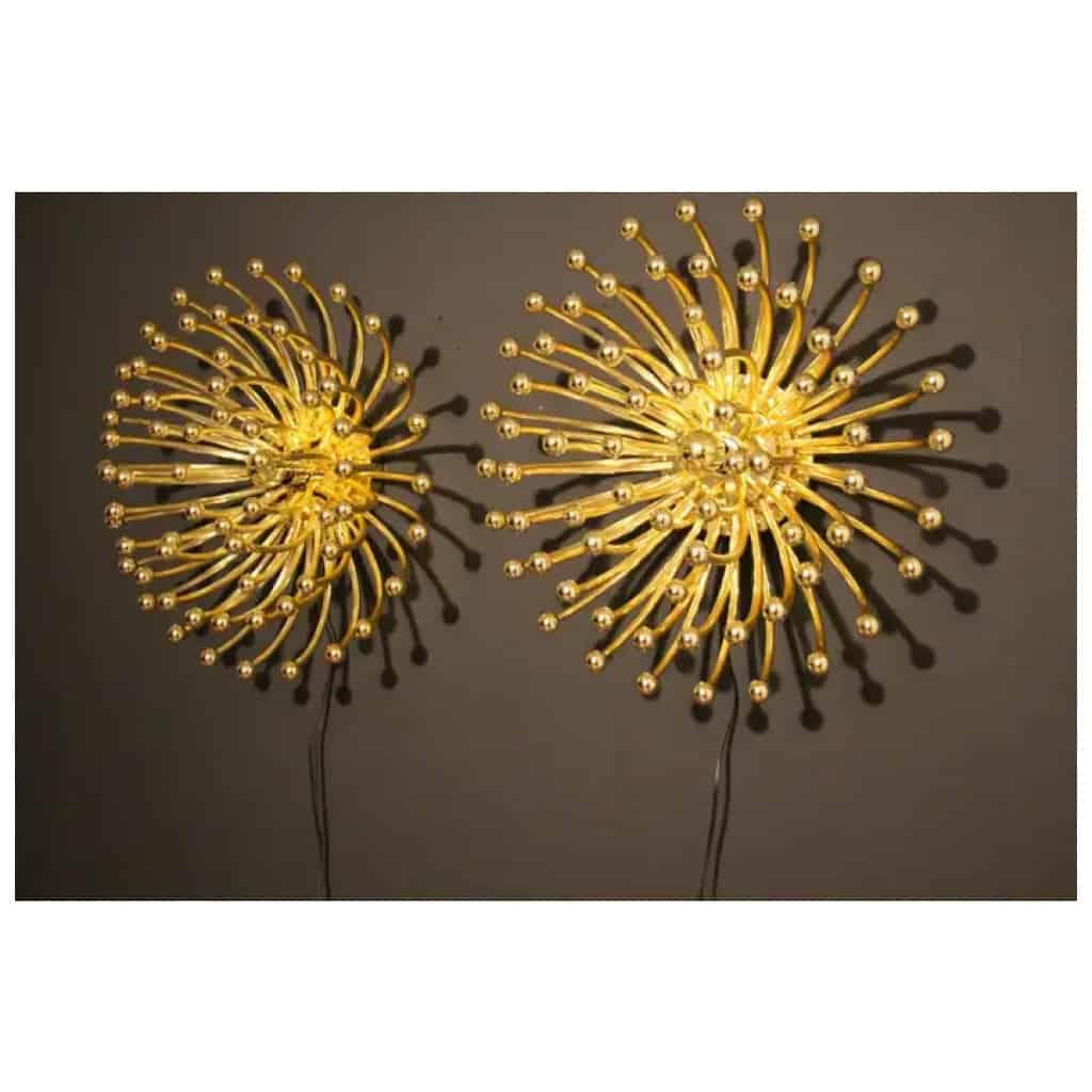 Appliques, plafonniers ou lampes Pistillo dorés de 60 cm de Valenti Milano 7