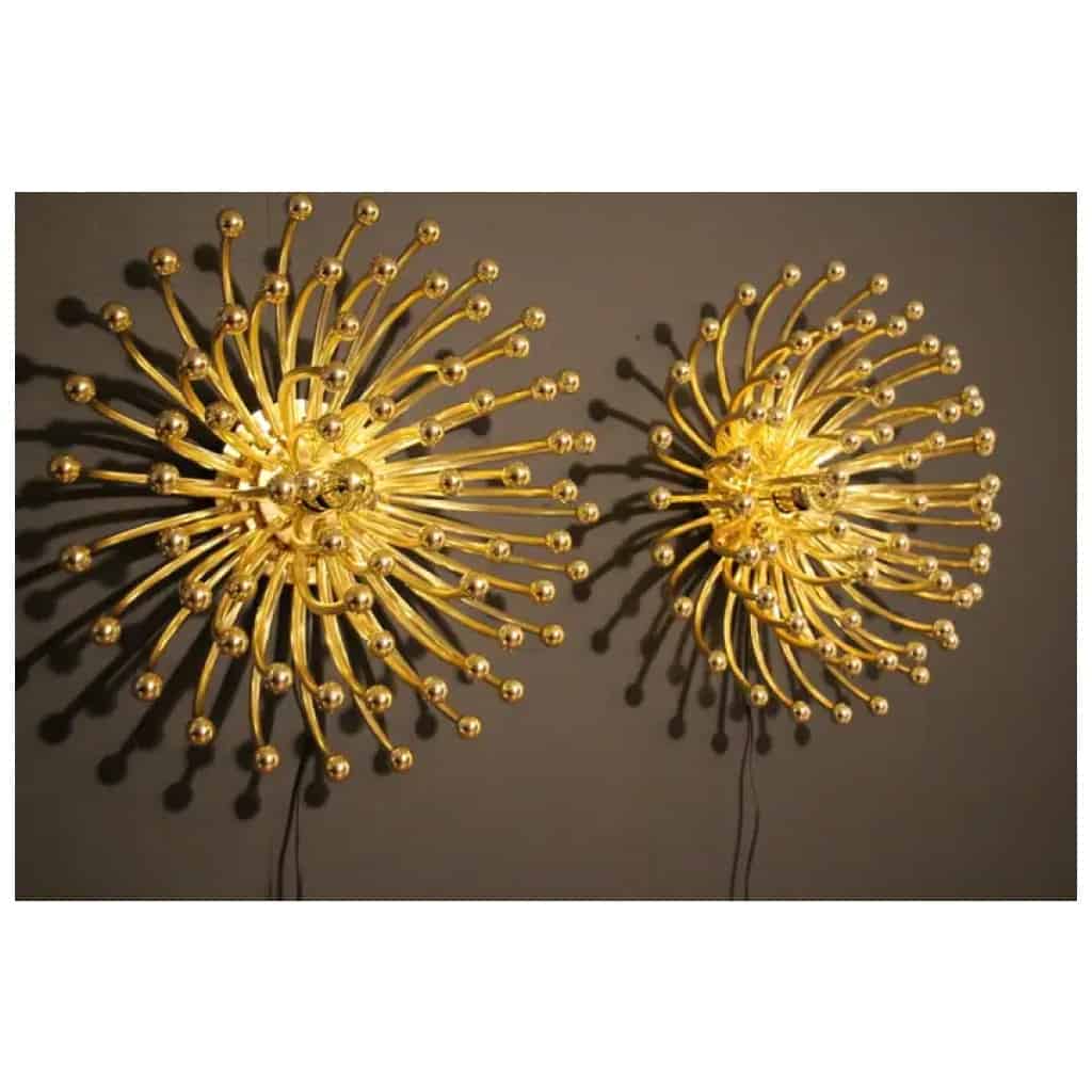 Appliques, plafonniers ou lampes Pistillo dorés de 60 cm de Valenti Milano 8