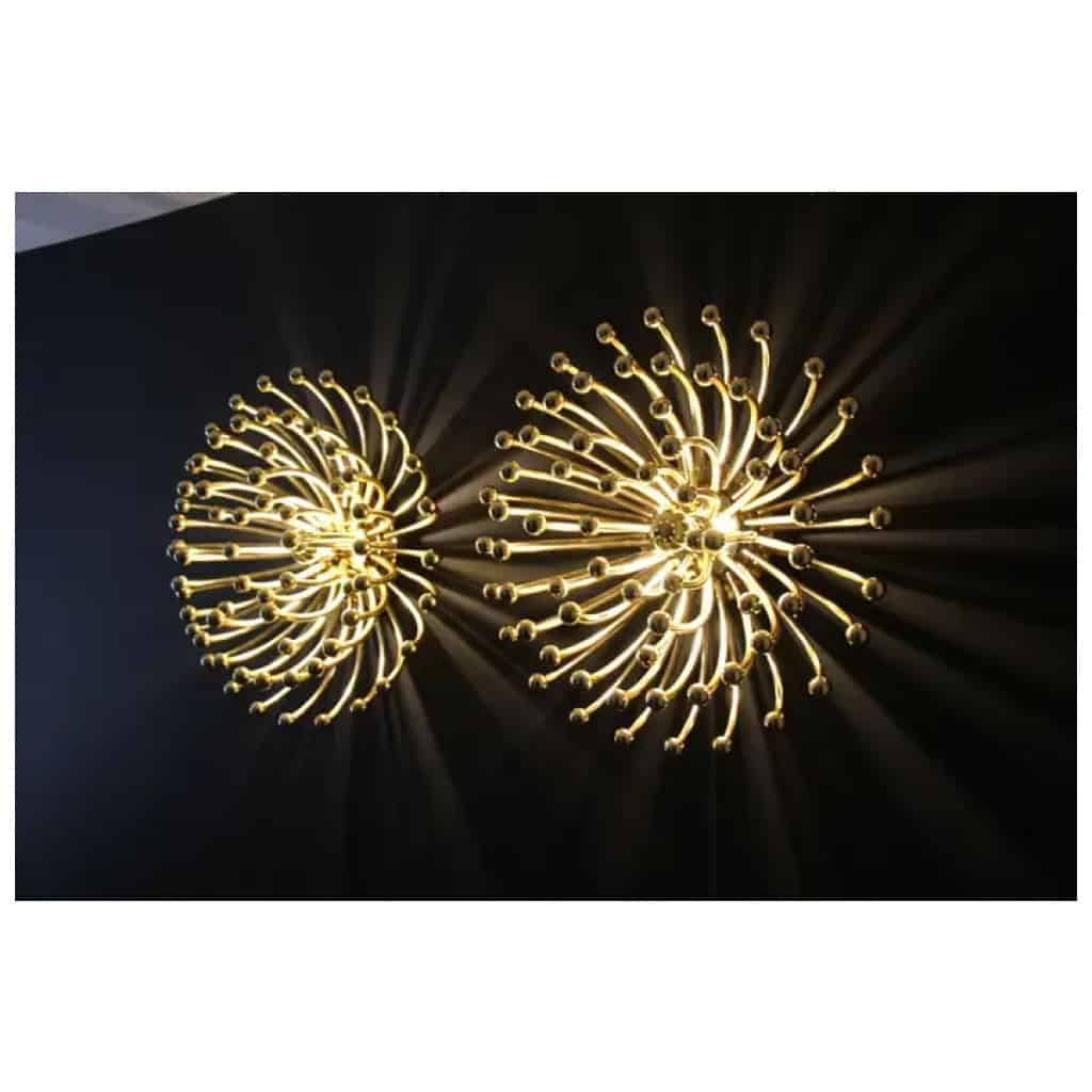 Appliques, plafonniers ou lampes Pistillo dorés de 60 cm de Valenti Milano 16