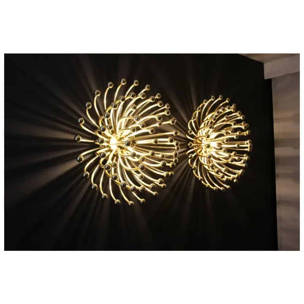 Appliques, plafonniers ou lampes Pistillo dorés de 60 cm de Valenti Milano 15