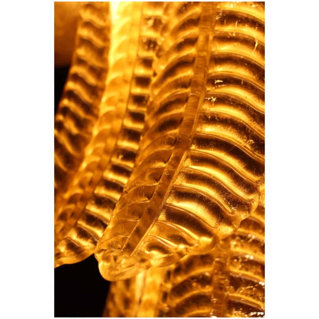 Lustre long en verre de Murano doré en forme de palmier 14