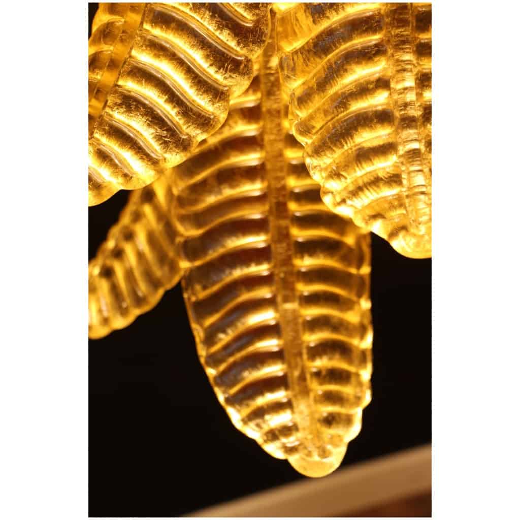 Lustre long en verre de Murano doré en forme de palmier 4