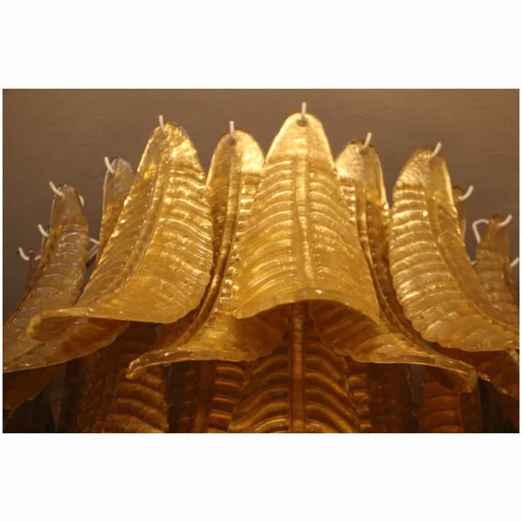 Lustre long en verre de Murano doré en forme de palmier 5