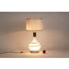 White glass lamp decorated with a brown and yellow spiral, 1970s 11
