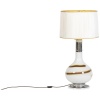 White glass lamp decorated with a brown and yellow spiral, 1970s 10