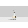 White glass lamp decorated with a brown and yellow spiral, 1970s 14