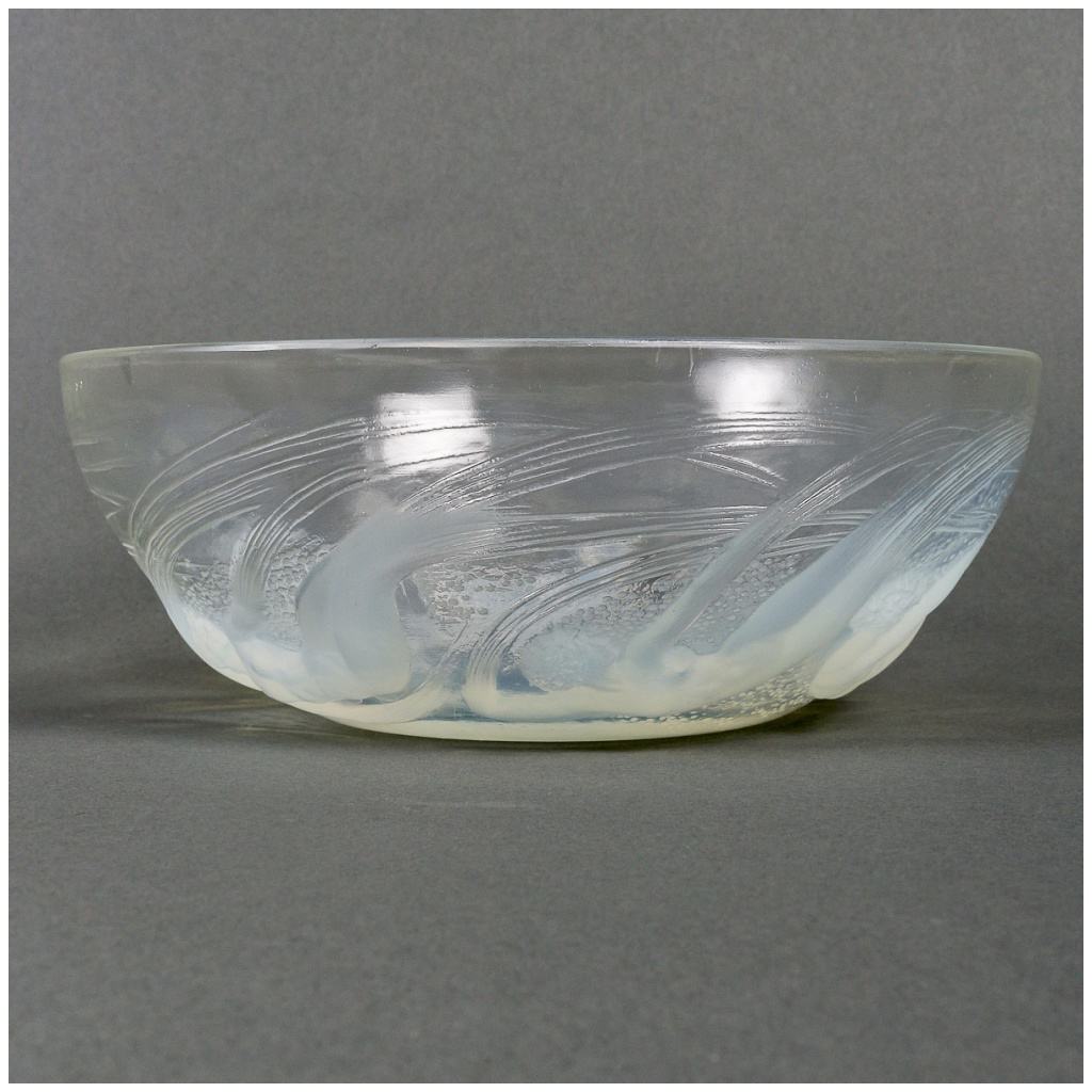 1921 René Lalique – Assiette Plat & Coupe Ondines Verre Opalescent 9