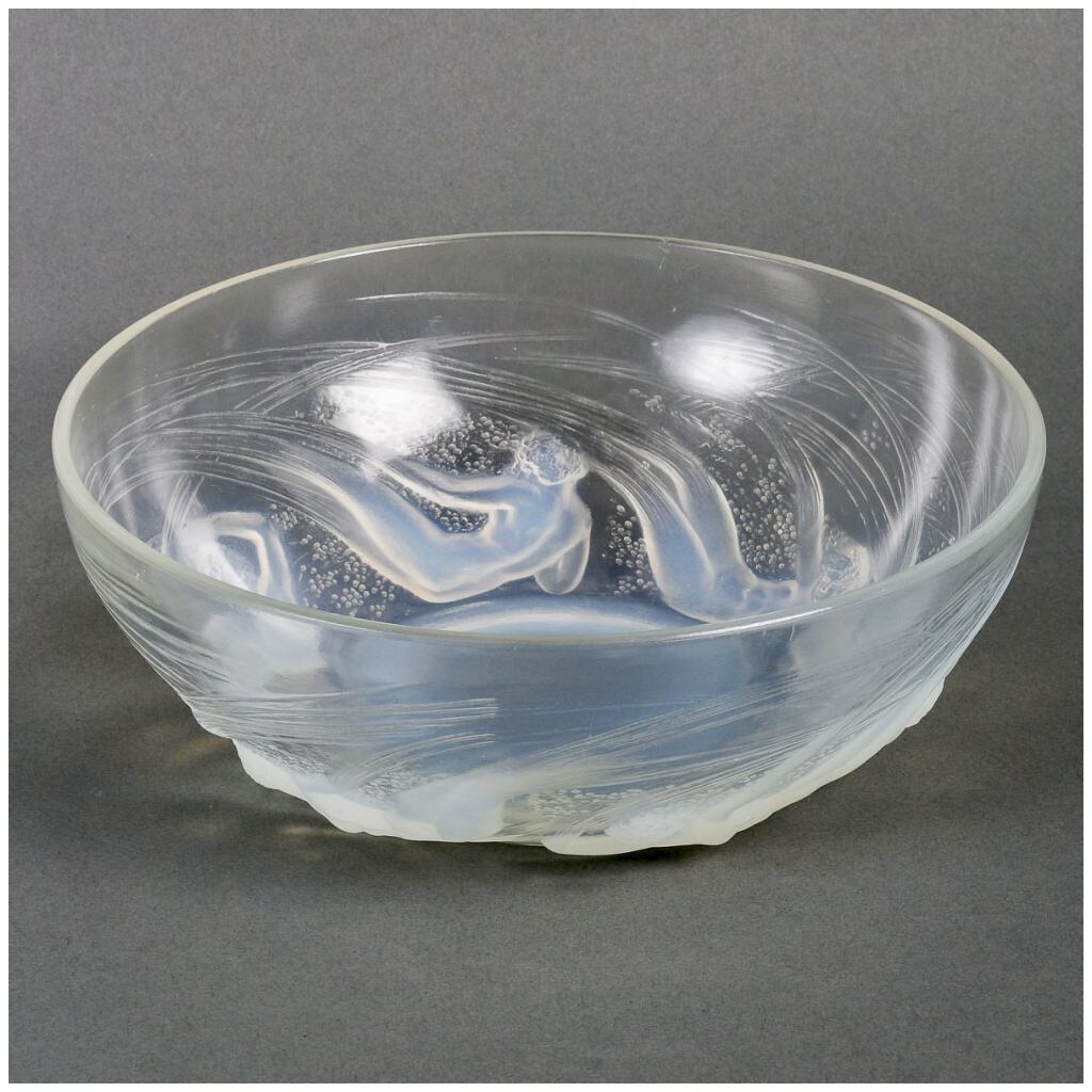 1921 René Lalique – Ondines Plate & Cup Opalescent Glass 10