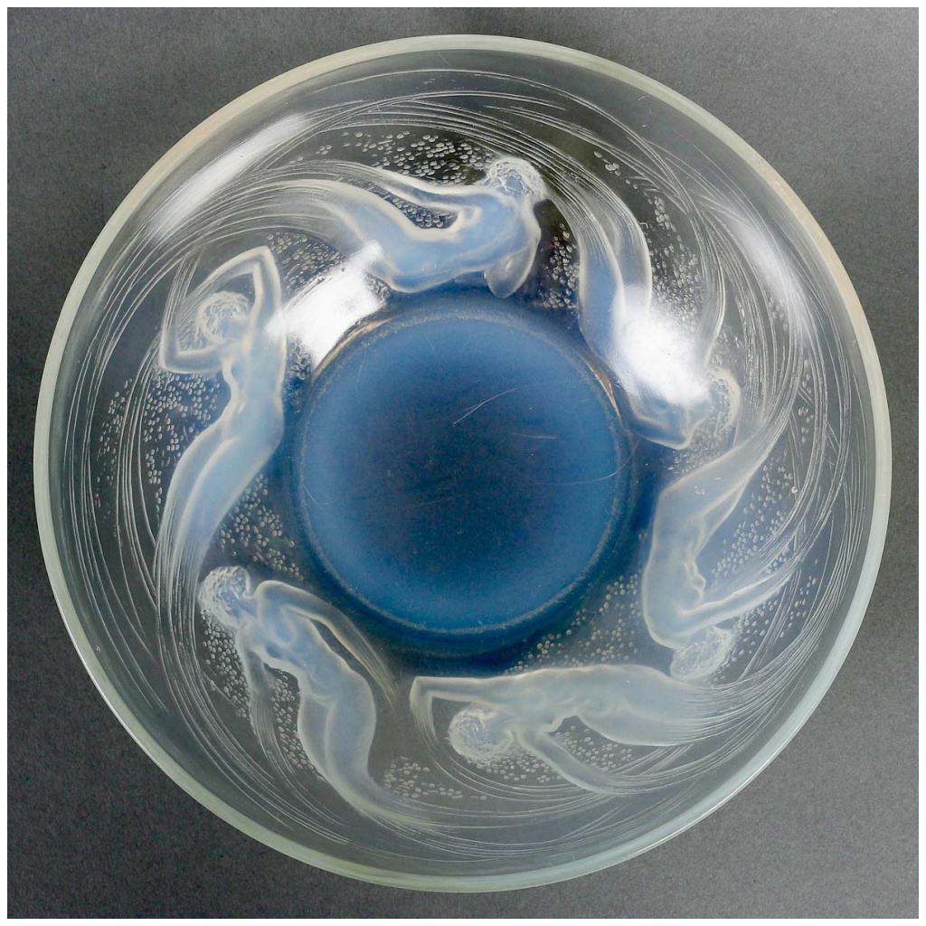 1921 René Lalique – Ondines Plate & Cup Opalescent Glass 12