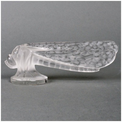 1928 René Lalique – Mascotte Automobile Petite Libellule Verre Blanc