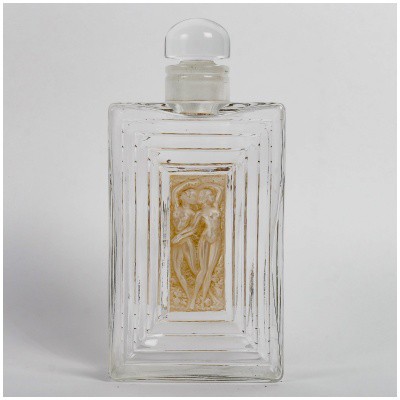 1931 René Lalique – Flacon Duncan Verre Blanc Patiné Sépia
