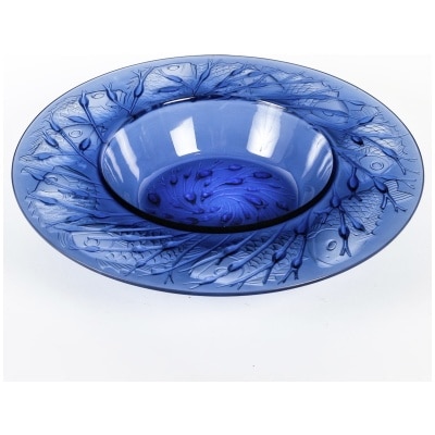 1930 René Lalique – Antwerp Dish Cup Sapphire Blue Glass