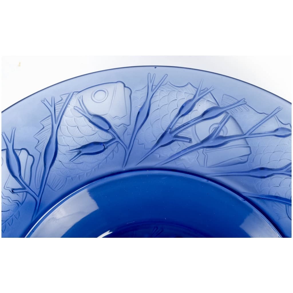 1930 René Lalique – Coupe Plat Anvers Verre Bleu Saphir 5