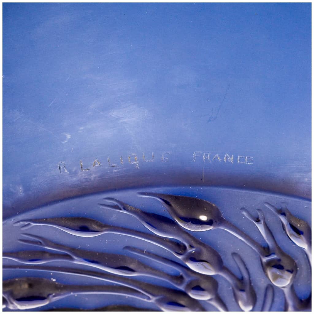 1930 René Lalique – Antwerp Dish Cup Sapphire Blue Glass 6