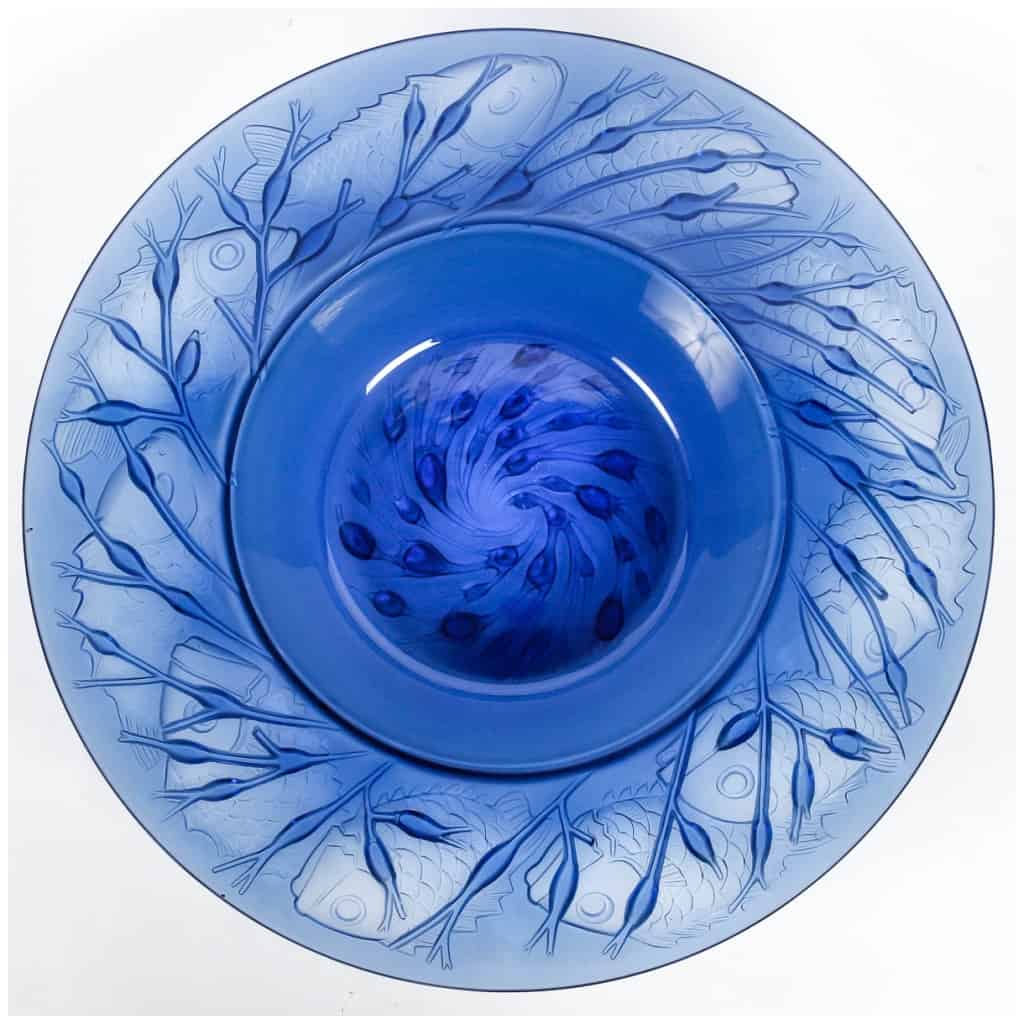 1930 René Lalique – Coupe Plat Anvers Verre Bleu Saphir 4