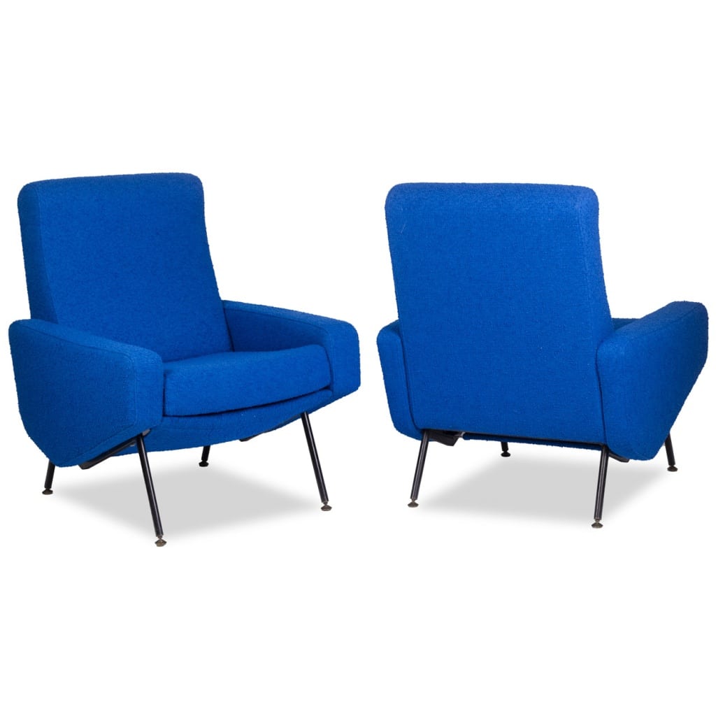 Guariche pour Airborne, Paire de fauteuils « Troïka », années 1950 7