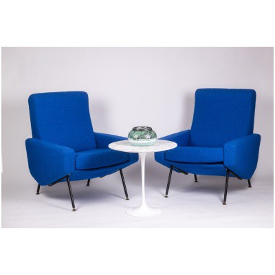 Guariche pour Airborne, Paire de fauteuils « Troïka », années 1950