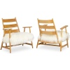 Paire de fauteuils « lounge » en hêtre blond. Années 1950 14