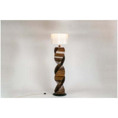 Sculptural wooden lamp base. 1980s