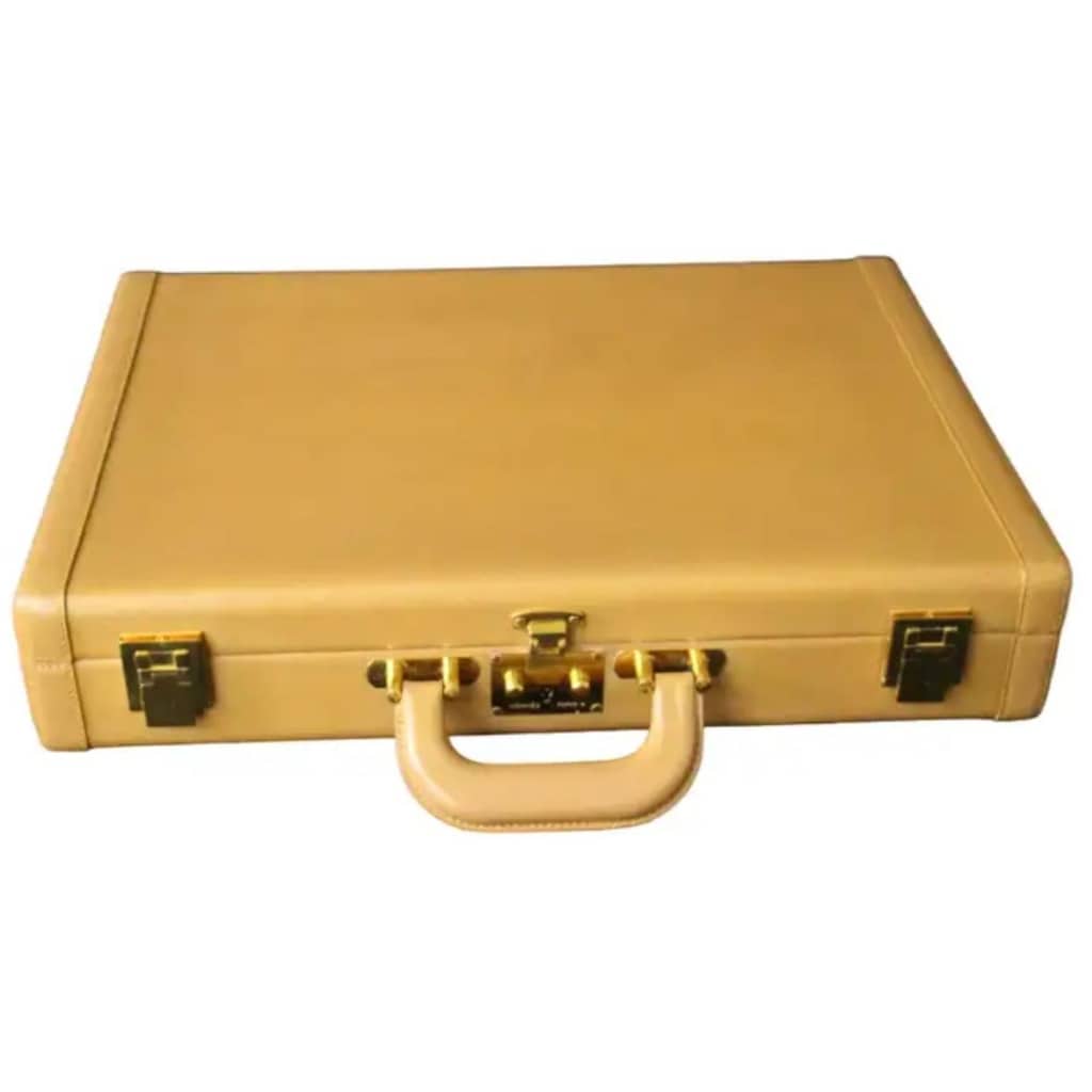 Hermès beige leather briefcase, Hermès attaché case, Hermès 3 bag