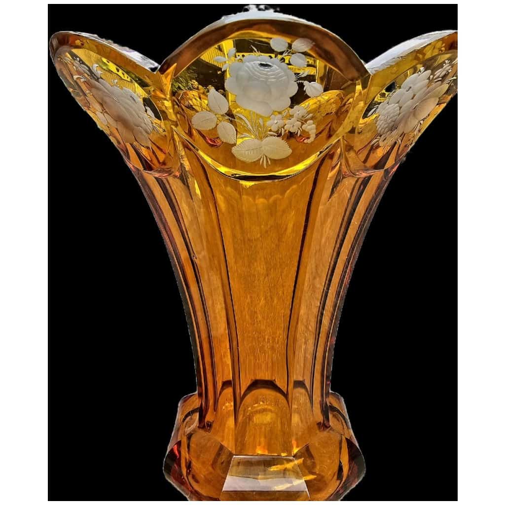 Pair of Bohemian crystal vases 5