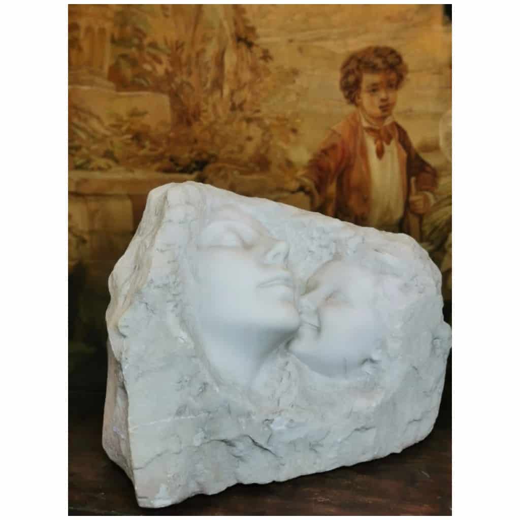 « mère et son enfant » sculpture en marbre 6