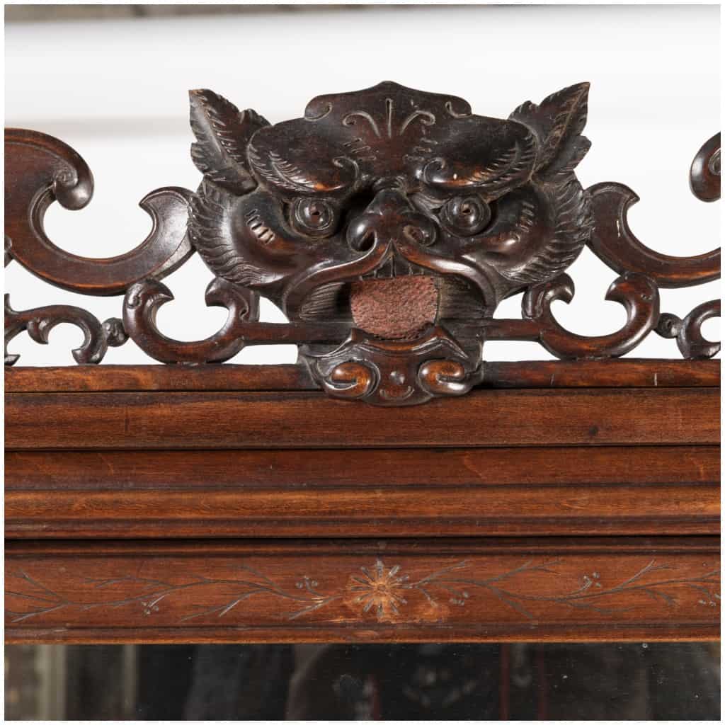 Maison Alphonse Giroux, cabinet vitrine en bois teinté sculpté au dragon, XIXe 10