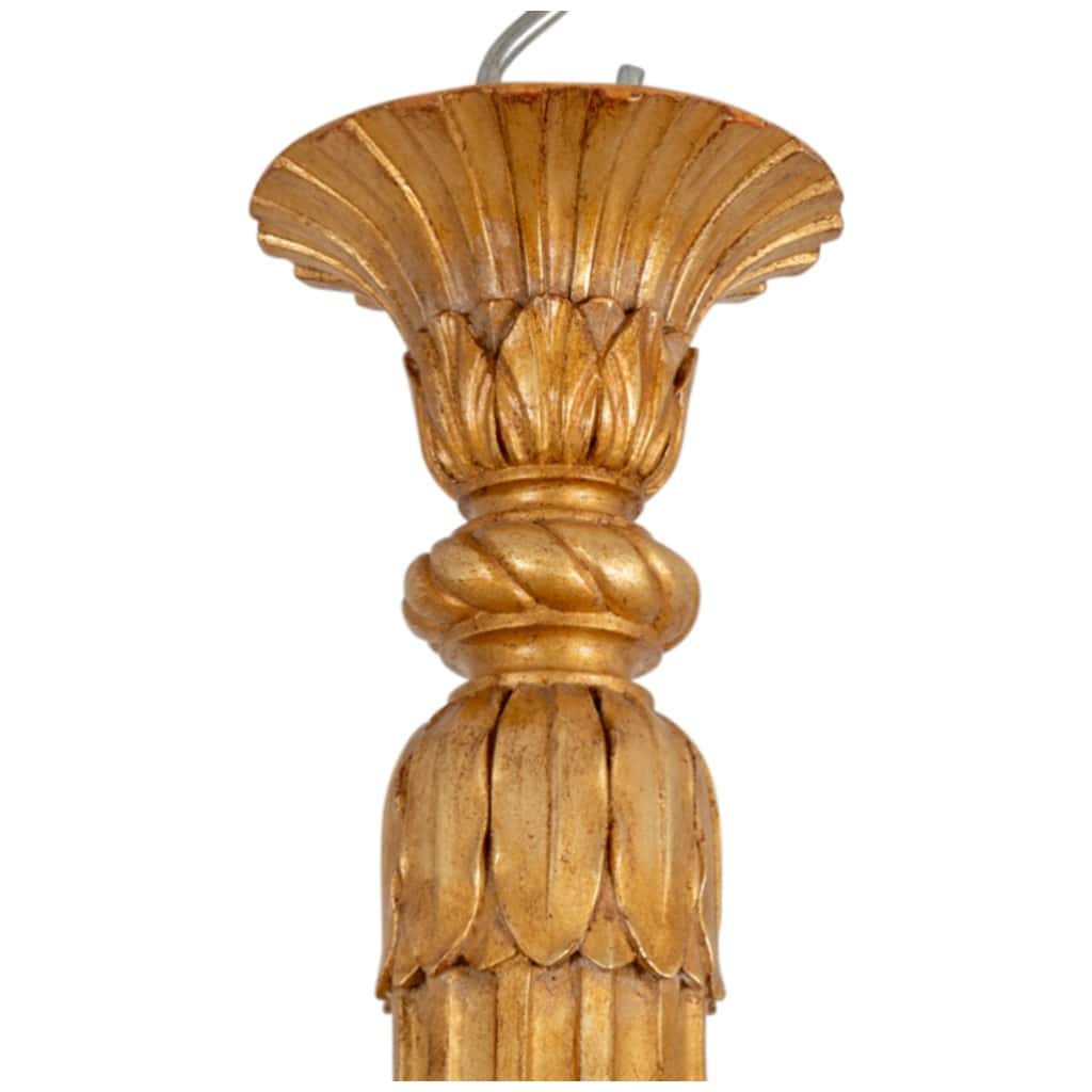 Dumez, Louis style chandelier XVI in carved and gilded wood. 1950s. 6
