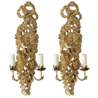 1960 Large Pair of FlorArt Home Sconces