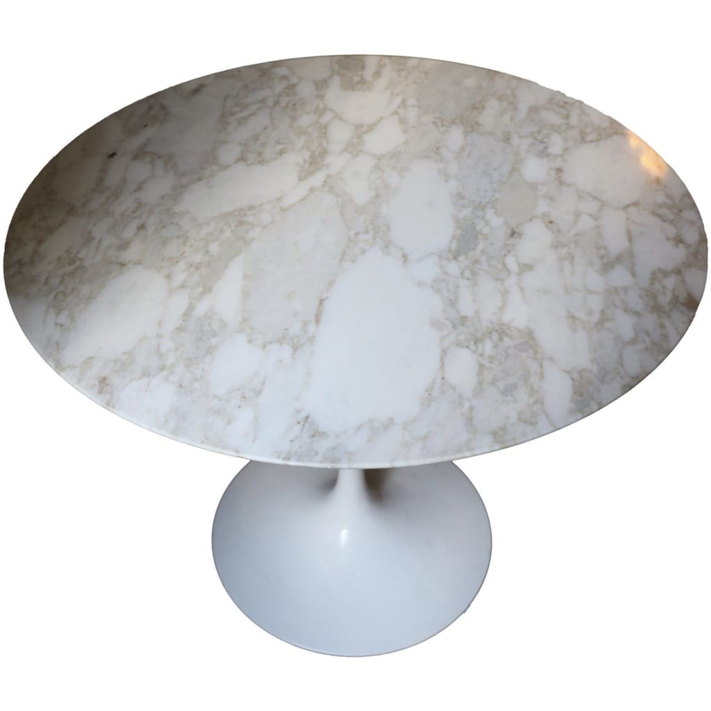 Table Saarinen en marbre Calacatta ronde 91 cm 3