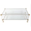 1970 Lucite and brass coffee table by Pierre Vandel 8