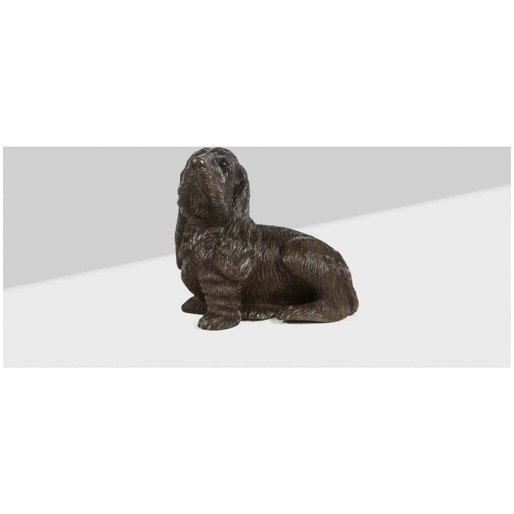 Carved basswood dog in Black Forest style, circa 1900 4