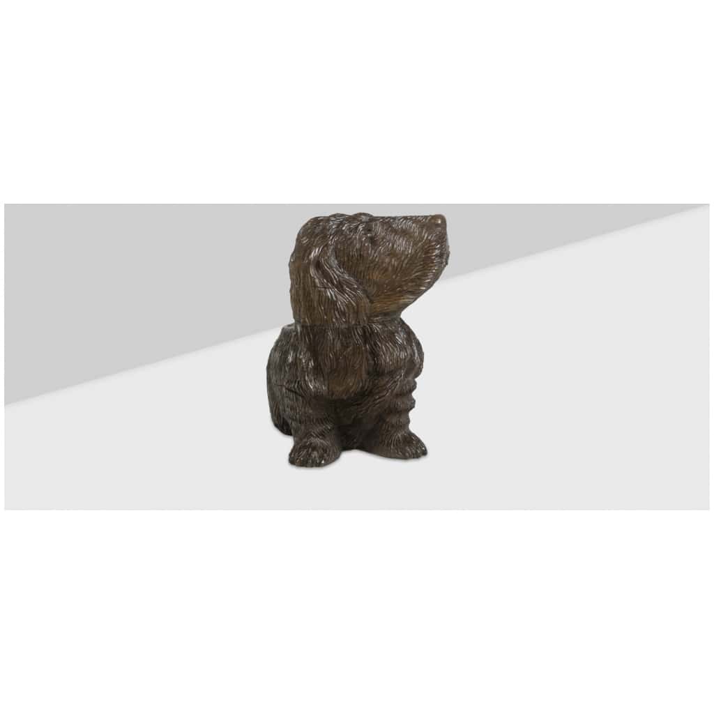 Carved basswood dog in Black Forest style, circa 1900 7