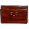 Malle antique chinoise en cuir 26