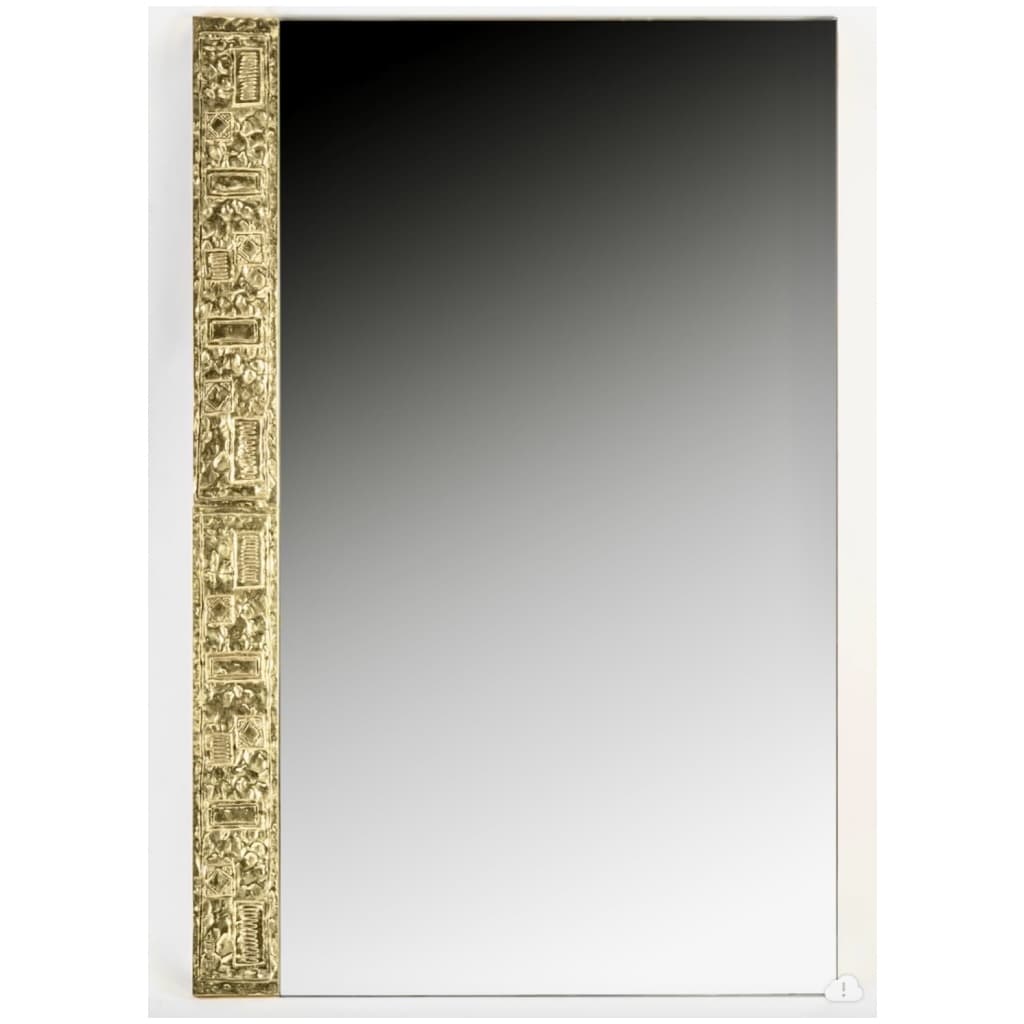 Miroir 1960 signé par Angelo Brotto en bronze doré 3